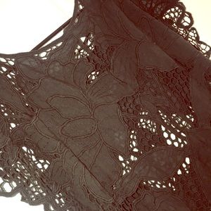 LA hearts lace overlay with flowers top